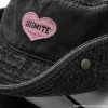 Black knitted fisherman's hat, granular fleece, pink heart-shaped IIIIMITE embroidery with drawstring red scarf, children's autumn and winter Indian hat Application Scenario